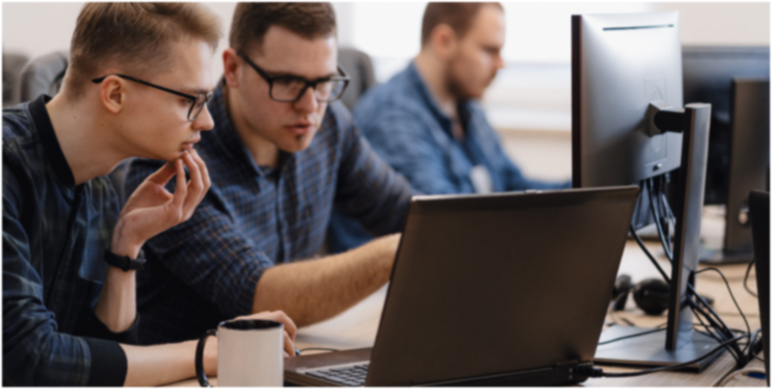 group young business people working office 1
